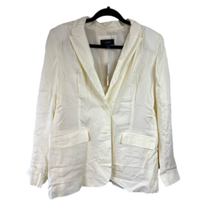 J crew Limited-edition drapey long Parke blazer in cupro blend NWT ivory size 10